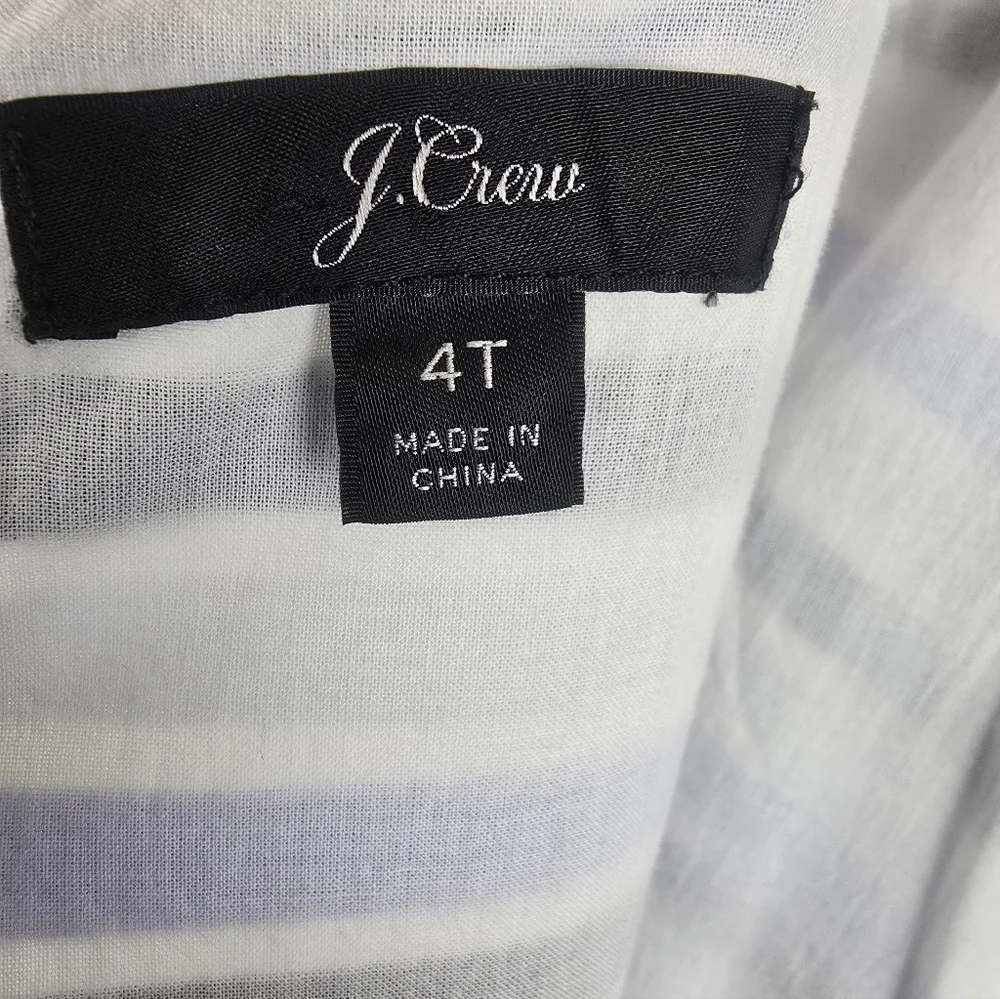 J.Crew Shirting Striped Tiered Multi Blue and White Cotton Maxi Dress Sz 4 Tall - Picture 8 of 12